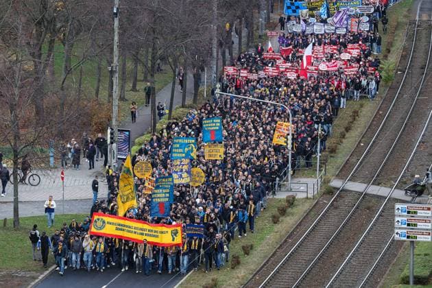 Fandemo on 16 11 2025 in Leipzig Football is safe Yes to fan culture Demo MH