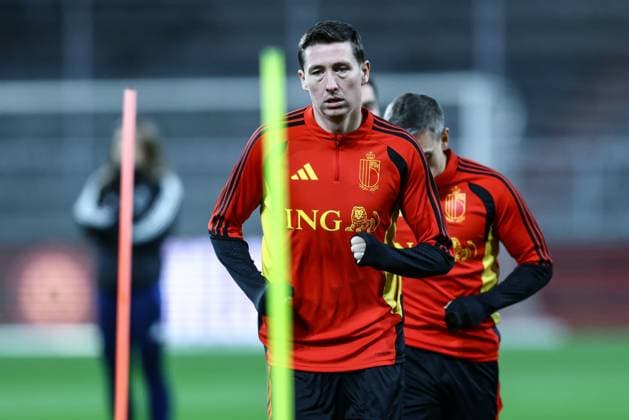 Belgium s Hans Vanaken pictured during a training session of the Red Devils, the Belgian national soccer team, in Liege on Monday 17 November 2025. The team is preparing for its last World Cup 2026 qualification match against Liechtenstein tomorrow. BRUNOxFAHY  x142231167x