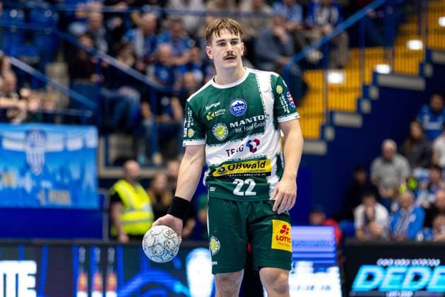 21 11 2025, xkwix, Handball, 1 Handball Bundesliga, DAIKIN HBL 2025 26, TBV Lemgo Lippe ThSV Eisenach, PHOENIX CONTACT Arena Felix Aellen ThSV Eisenach 22 NRW Germany