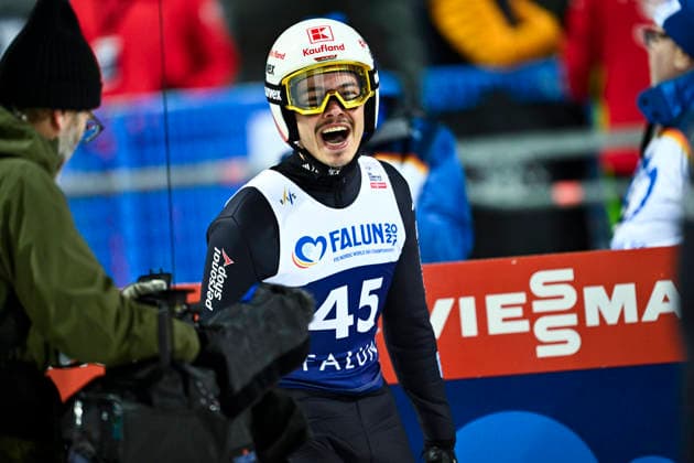 Germany s Philipp Raimund after his second jump in Tuesday s final competition in the men s ski jumping World Cup, normal hill HS95, at the Lugnet Stadium in Falun, Sweden, November 25, 2025 FALUN SWEDEN x10080x  Copyright: xFredrikxSandberg TTx SKI JUMPING WORLD CUP NORMAL HILL