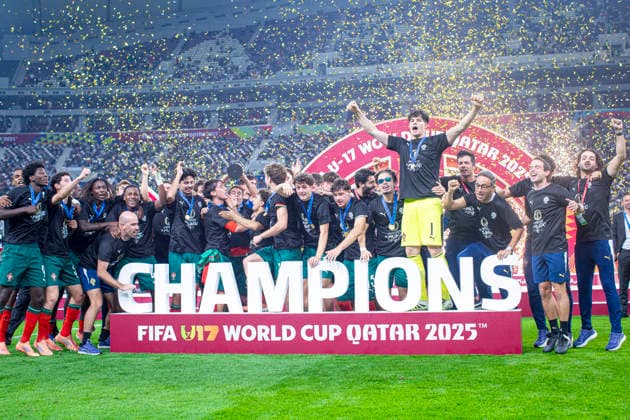 World Cup Football FIFA U17, U 17 U 17 U 17 U 17 World Cup Qatar 2025, Portugal vs Austria Final Portugal becomes world champion after beating Austria 1-0 with a goal by ANISIO CABRAL Joy, emotions, jubilation, sadness for Austria Copyright: xRedhaxHosnixSegganix