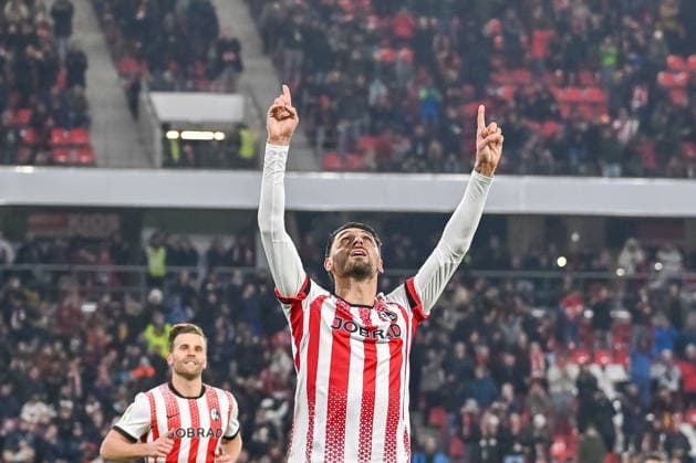 Celebration for goal to 1 0 by Vincenzo Grifo SC Freiburg, 32 GER, SC Freiburg SV Darmstadt 98, Football, DFB Pokal, Round of 16, Season 2025 2026, 03 12 2025 DFB REGULATIONS PROHIBIT ANY USE OF PHOTOGRAPHS AS IMAGE SEQUENCES AND OR QUASI VIDEO GER, SC Freiburg SV Darmstadt 98, Football, DFB Pokal, Round of 16, Season 2025 2026, 03 12 2025 Freiburg Copyright: xEibner-Pressefoto ThomasxHessx EP_THS