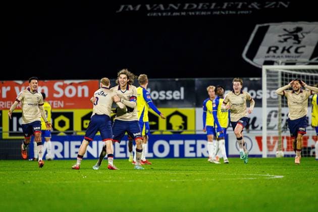 WAALWIJK , 05-12-2025 , Mandemakers Stadion , Season 2025 2026 , Dutch Keuken Kampioen Divisie football , match between RKC Waalwijk and VVV Venlo , picture shows 0-1 RKC - VVV  x32361468x Copyright: