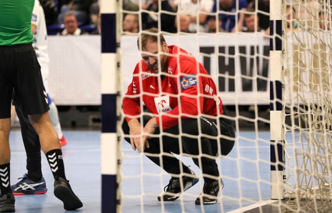 photo skeptical look on goalkeeper Andreas WOLFF Kiel Handball Men on Tue 02 12 2025 Euroleague Mens EHF EURO LEAGUE , Tue 02 12 25 THW Kiel Montpellier HB