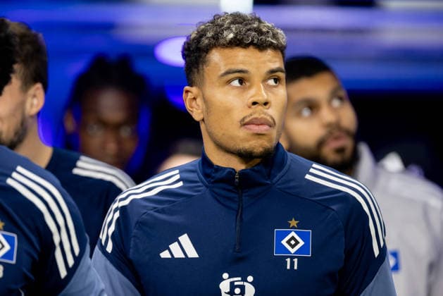 Hamburg, December 3, 2025 Football, DFB Pokal 2025 26, Hamburger SV Holstein Kiel Ransford Yeboah Königsdörffer Hamburger SV, 11 DFL REGULATIONS PROHIBIT ANY USE OF PHOTOGRAPHS AS IMAGE SEQUENCES AND OR QUASI VIDEO