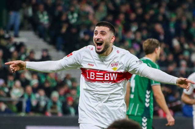 Germany Soccer Bundesliga 2025 26, 14 Matchday SV Werder Bremen vs VfB Stuttgart Weserstadion Stadion Bremen Goal celebration Deniz Undav VfB Stuttgart, 26 Bremen Copyright: xAymanxAlahmedx