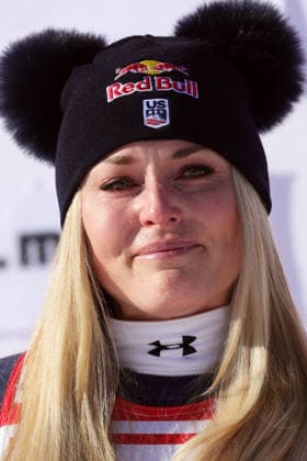 Audi FIS Alpine Ski World Cup Women in St Moritz Touched winner VONN Lindsey USA with tears in her eyes AUDI FIS SKI WORLD CUP St Moritz Womens Downhill on 12 12 2025 in St Moritz Graubünden, Switzerland, Europe