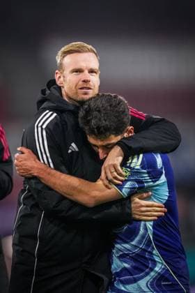 ROTTERDAM , 17-12-2025 , Sparta stadium ˜Het Kasteel™ , season 2025 2026 , Dutch KNVB Beker football , match between Excelsior Maasluis and Ajax , picture shows Ajax player Davy Klaassen and Ajax player Raul Moro Excelsior Maassluis - Ajax (cup)  x200249498x Copyright: