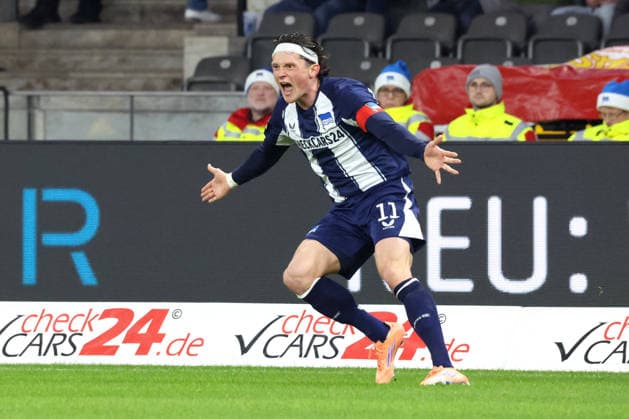 DEU, DFL, 2 FBL, Hertha BSC vs Arminia Biefeld, 19 12 2025, Berliner Olympiastadion, Berlin, DEU, DFL, 2 FBL, Hertha BSC vs Arminia Biefeld, im Bild Fabian Reese Hertha BSC Berlin 11 DFL regulations prohibit any use of Photographs as image sequences and or quasi video nordphotoxGmbHx xEngler nph00076