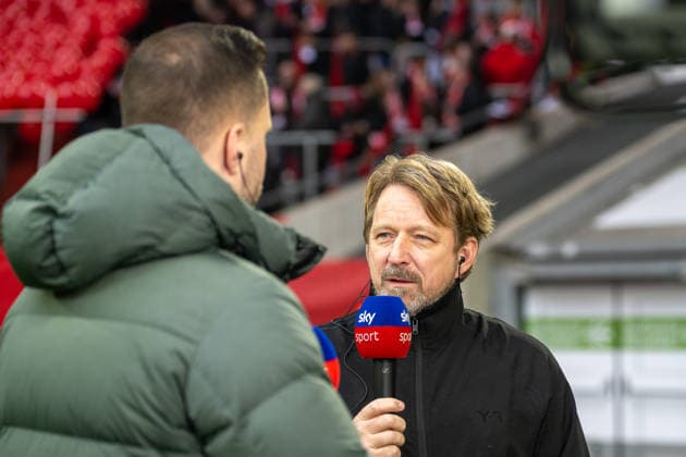 20 12 2025, Soccer 2 Bundesliga, Season 2025 2026, 17 Matchday, Fortuna Duesseldorf SpVgg Greuther Fuerth in the Merkur Spiel Arena in Duesseldorf Sven Mislintat Fortuna Duesseldorf, Sports Director during his interview with SkySport Important note According to the regulations of the DFL German Football League and the DFB German Football Association, it is prohibited to to utilize or have utilized photographs taken in the stadium and or of the match in the form of sequential images and or video-like photo series Foto Kirchner Media Thomas Haesler Copyright: xKirchner-Media ThomasxHaeslerx
