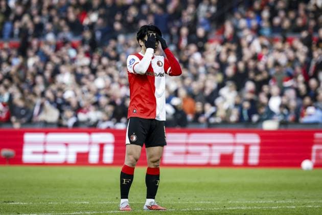 ROTTERDAM - Ayase Ueda of Feyenoord during the Dutch Eredivisie match between Feyenoord and FC Twente at Feyenoord Stadium De Kuip on December 21, 2025, in Rotterdam, Netherlands. ANP BAS CZERWINSKI Eredivisie 2025-2026 xVIxANPxSportx xxANPxIVx 545491009 originalFilename: 545491009
