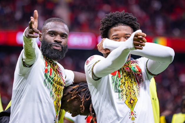 Soccer Africa Cup 2025, Preliminary Round 2 Matchday Morocco vs Mali CAF Africa Cup of Nations AFCON , Prince Moulay Abdellah Stadium Rabat, Morocco Lassine Sinayoko Mali, 17 and Gaoussou Diarra Mali, 21 Goal and goal celebration to 1 1 Joy, emotions, jubilation Copyright: xAmiirxAmedjouax