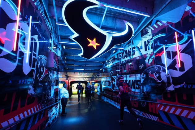 HOUSTON, TX - OCTOBER 26: Quarterback C.J. Stroud 7 of the Houston Texans jogs out of the player entrance tunnel before the NFL, American Football Herren, USA game between Houston Texans and San Francisco 49ers on October 26, 2025, at NRG Stadium in Houston, TX. (Photo by David Buono Icon Sportswire) NFL: OCT 26 49ers at Texans EDITORIAL USE ONLY Icon251026057