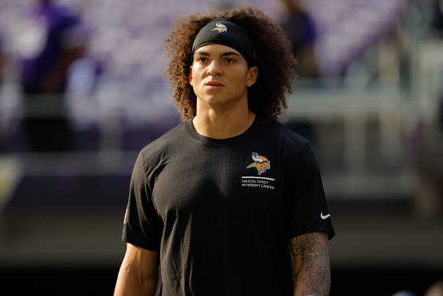 MINNEAPOLIS, MN - OCTOBER 19: Minnesota Vikings running back Zavier Scott (36) looks on before the NFL, American Football Herren, USA game between the Minnesota Vikings and Philadelphia Eagles on October 19th, 2025, at U.S. Bank Stadium in Minneapolis, MN. (Photo by Bailey Hillesheim Icon Sportswire) NFL: OCT 19 Eagles at Vikings EDITORIAL USE ONLY Icon251019051