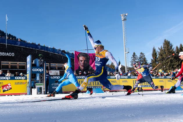 260101 Federico Pellegrino of Italy and Edvin Anger of Sweden compete in the men s 20km classic technique pursuit during day 5 of Tour de Ski on January 1, 2026 in Toblach Photo Maxim Thore BILDBYRAN kod MT MT0937 skidor cross country skiing langrenn tour de ski herr bbeng tour de ski 2025 2026 25 26 jaktstart sverige  Copyright: MAXIMxTHORE BB260101MT095