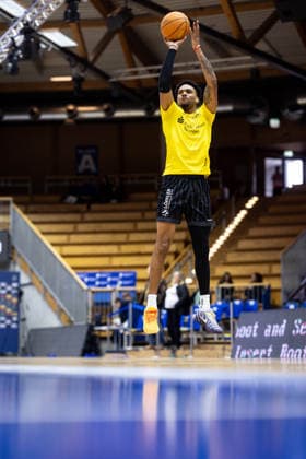 HAKRO Merlins Crailsheim Tigers Tuebingen, Men, 2 Bundesliga, Barmer 2 Basketball Bundesliga, pro A, 16 Matchday, Season 2025 2026, 03 01 2026 Bernard Pelote Tigers Tuebingen, 01 at Warmup