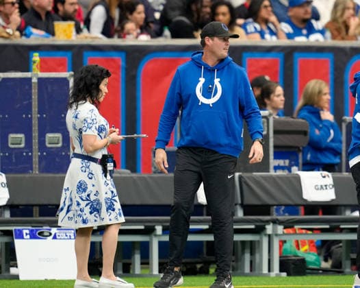 NFL, Indianapolis Colts, criticism of owner Carlie Irsay-Gordon for her behaviour on the touchline – archive footage