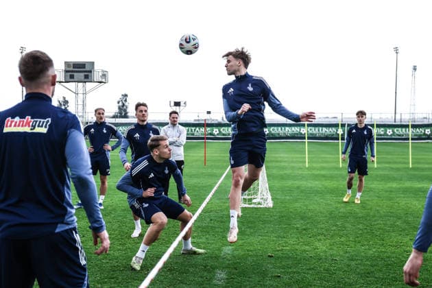 Sports, Football, 3 League Season 2025 2026 Training MSV Duisburg Training camp MSV Duisburg 07 01 2026, Titanic Deluxe Golf Belek Thilo Töpken MSV Duisburg, 22 Andy Visser MSV Duisburg, 30 Belek Titanic Deluxe Golf Belek Turkey