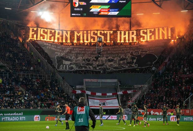 Soccer, Men, Season 2025 26, 1 Bundesliga 17 Matchday , FC Augsburg 1 FC Union Berlin, Fans of Union with choreography, 15 01 2026, Copyright: xMatthiasxKochx