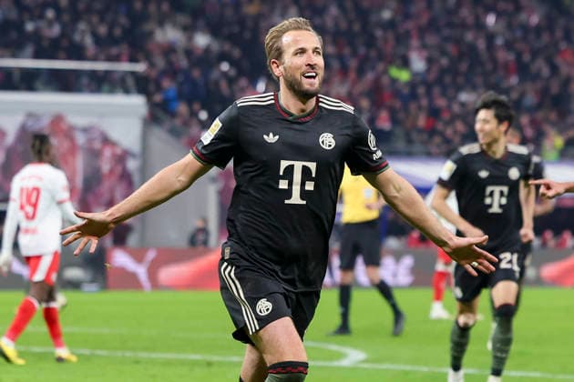 Harry Kane FC Bayern Muenchen celebrates his goal for 1 2, Bundesliga, RB Leipzig v FC Bayern München, Red Bull Arena on January 17, 2026 in Leipzig, Germany Photo by Marco Steinbrenner DeFodi Images Harry Kane FC Bayern Muenchen celebrates after scoring his teams second goal, Bundesliga, RB Leipzig v FC Bayern München, Red Bull Arena, January 17, 2026 in Leipzig, Germany Photo by Marco Steinbrenner DeFodi Images DFL regulations prohibit any use of photographs as image sequences and or quasi video