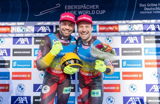 picture Tobias Wendl, Tobias Arlt GER 18 01 2026 luge 6 FIL Eberspächer Luge World Cup and 57 European Championships, LOTTO Thüringen Ice Arena Oberhof, Germany GER Men™s Doubles photographer FIL Michael Kristen