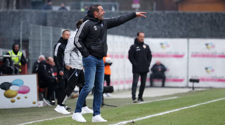 18 01 2026, Germany, Aspach Football VfB Stuttgart II vs MSV Duisburg, Coach Dietmar Hirsch Duisburg