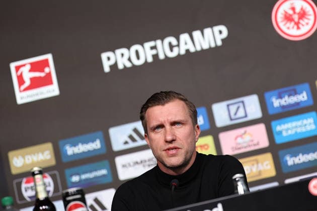 2026 01 19 xjfx Press conference with sports director Markus Krösche Eintracht Frankfurt , after the dismissal of coach Dino Dino Topmöller v l , Markus Krösche Eintracht Frankfurt DFL DFB REGULATIONS PROHIBIT ANY USE OF PHOTOGRAPHS as IMAGE SEQUENCES and or QUASI VIDEO Copyright: JoaquimxFerreira