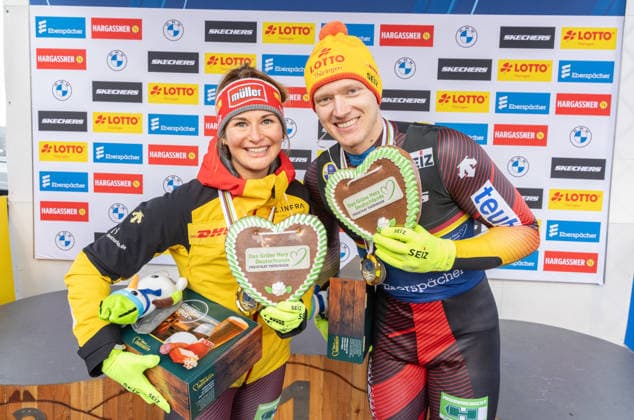 picture Julia Taubitz GER , Max Langenhan GER 24 01 2026 luge 1 MIXED Event European Championships, LOTTO Thüringen Ice Arena Oberhof, Germany GER Mixed Singles photographer FIL Michael Kristen