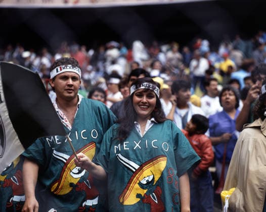 03 06 86 Belgium Mexico Mexico, Mexico City, 03 06 1986, Soccer, FIFA World Cup 1986 in Mexico, Belgium Mexico 1 2 Mexico supporters