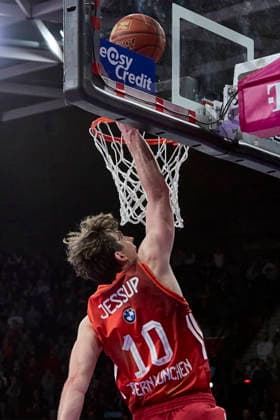 German Basketball Bundesliga BBL , FC Bayern Munich Basketball vs Fitness First Würzburg Baskets, Munich FC Bayern Basketball, Würzburg Baskets Fitness First, Würzburg Baskets, 2026 01 25 in Munich SAP Garden JESSUP Justinian FC Bayern Basketball SG Nr10 FCBB10 sportworld Munich SAP Garden Bayern Germany