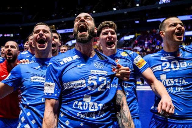 260128 Leon Susnja of Croatia celebrates after the EHF European Handball Championship main round match between Croatia and Hungary on January 28, 2026 in Malmö Photo Petter Arvidson BILDBYRAN kod PA PA1144 handball handball handball handballs em 2026 croatia hungary croatia hungary ehf european handball championship bbeng grappa33 jubel  Copyright: PETTERxARVIDSON BB260128PA098