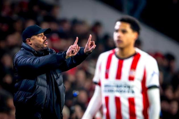 SC Bayern Munchen trainer Vincent Kompany during the match PSV Eindhoven vs FC Bayern Munchen at the Philips stadium for the Champions League League phase Matchday 8 season 2025 2026 in EINDHOVEN, Netherlands on 28 01 2026, Photo by Marcel van Dorst EYE4IMAGES