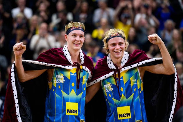 260129 Swedens Jonatan Hellvig and Jonatan Hellvig cheer during Stockholm Beach 2026 on January 29, 2026 in Stockholm  Copyright: EMMAxWALLSKOG BB260129EW032