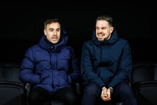 WAALWIJK , 30-01-2026 , Mandemakers Stadion , Season 2025 2026 , Dutch Keuken Kampioen Divisie football , match between RKC and Top Oss , picture shows Top Oss coach Sjors Ultee RKC coach Sander Duits RKC - Top Oss  x201190260x Copyright: