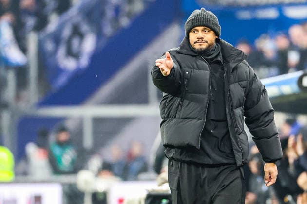 1 Bundesliga Hamburger SV FC Bayern Munich on 31 01 2026 at Volksparkstadion in Hamburg Coach Vincent Kompany Muenchen gestures MH