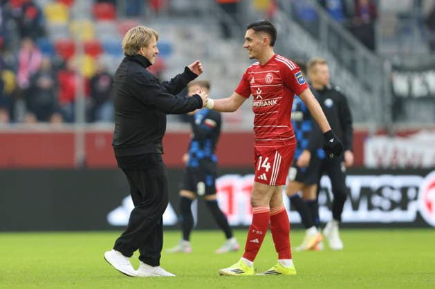 Chief Sports Officer Sven Mislintat Fortuna Düsseldorf and Sotiris Alexandropoulos Fortuna Düsseldorf celebrate after winning during the 2 Bundesliga match between Fortuna Düsseldorf and SC Paderborn 07, Merkur Spiel Arena on February 01, 2026 in Düsseldorf, Germany, Germany Photo by Oliver Kaelke DeFodi Images Chief Sports Officer Sven Mislintat Fortuna Düsseldorf and Sotiris Alexandropoulos Fortuna Düsseldorf celebrate after winning during the 2 Bundesliga match between Fortuna Düsseldorf and SC Paderborn 07 at Merkur Spiel Arena on February 1, 2026 in Düsseldorf, Germany Photo by Oliver Kaelke DeFodi Images Photo by Oliver Kaelke DeFodi Images