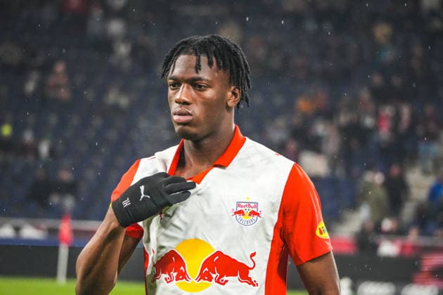 Football Austria, Admiral Bundesliga 2025 2026, Matchday 18 FC Red Bull Salzburg vs FK FAK Austria Wien Red Bull Arena Salzburg Kouakou Henry Joane Aaron Gadou Copyright: xLukasxBierederx