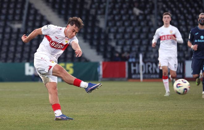 07 02 2026, Germany, Aspach Football VfB Stuttgart II 1860 Munich, Christopher Olivier VfB II