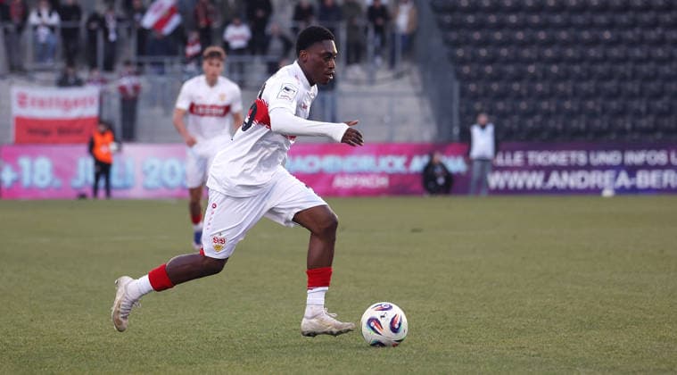 07 02 2026, Germany, Aspach Football VfB Stuttgart II 1860 Munich, Justin Diehl VfB II