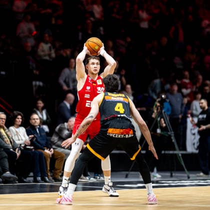 08 02 2026 Basketball Season 2025 2026 2 Bundesliga Pro A 22 Matchday Nuremberg Falcons Basketball Club NBC Bozic Estriche Knights Kirchheim ThHa xthxhax Vincent Friederici 30, Nuremberg Falcons BC NBC Gian Aydinoglu 4, Kirchheim Knights