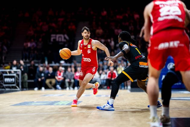 08 02 2026 Basketball Season 2025 2026 2 Bundesliga Pro A 22 Matchday Nuremberg Falcons Basketball Club NBC Bozic Estriche Knights Kirchheim ThHa xthxhax Tim Köpple Koepple 5, Nuremberg Falcons BC NBC Tyrel Morgan 11, Kirchheim Knights