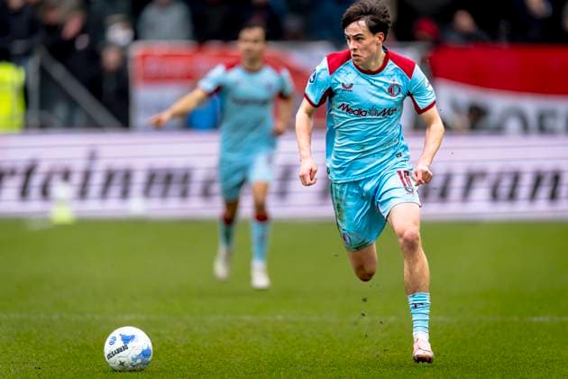 SC Feyenoord Rotterdam forwarder Leo Sauer during the match FC Utrecht vs SC Feyenoord Rotterdam at the Stadium de Galgenwaard for the Dutch Vriendenloterij Eredivisie season 2025 2026 in UTRECHT, Netherlands on 8 february 2026, Photo by Marcel van Dorst EYE4IMAGES