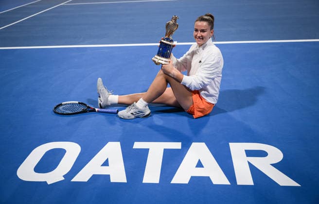 Qatar TotalEnergies Open 2026 Final, victory ceremony, winner Karolina Muchova CZE Karolina Muchova CZE