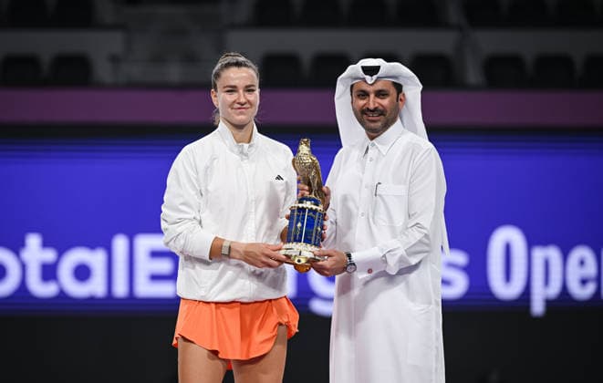 Qatar TotalEnergies Open 2026 Final, victory ceremony, winner Karolina Muchova CZE Karolina Muchova CZE