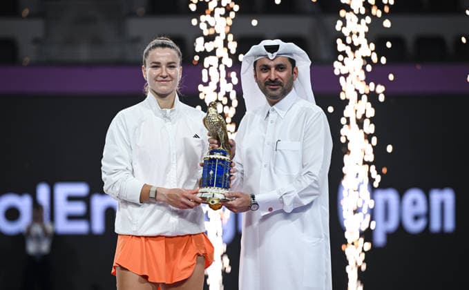 Qatar TotalEnergies Open 2026 Final, victory ceremony, winner Karolina Muchova CZE Karolina Muchova CZE