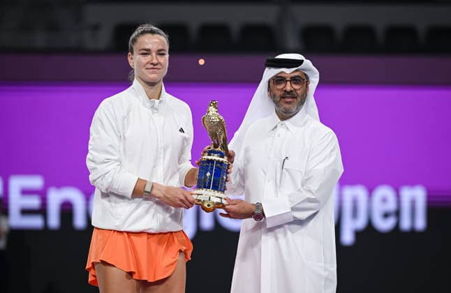 Qatar TotalEnergies Open 2026 Final, victory ceremony, winner Karolina Muchova CZE Karolina Muchova CZE
