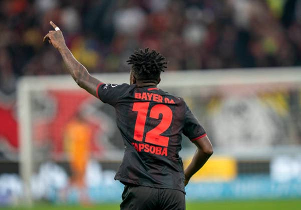 Einzelbild, Single image Edmond TAPSOBA Bayer 04 Leverkusen, 12 14 02 2026, Bayer Leverkusen FC St Pauli, Fussball, 1 Bundesliga, GER, Leverkusen, BayArena DFL regulations prohibit any use of photographs as image sequences and or quasi video Copyright: HMBxMedia xMarcoxBader