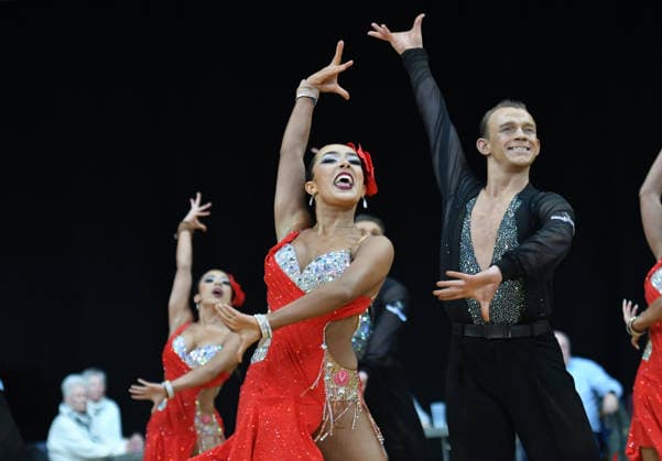GER Dancing, 1 Bundesliga of Latin formations 14 02 2026, GER Dancing, 1 Bundesliga of Latin formations, in the picture Team Gruen Gold Club Bremen A with Last Dance nordphotoxGmbH xWitke nph00002