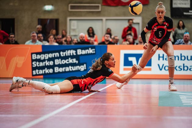Volleyball Women Season 2025 2026 Volleyball Bundesliga ETV Hamburger Volksbank Volleys vs Schwarz Weiß Erfurt 15 02 2026 Svea Frobel 11, ETV Hamburger Volksbank Volleys Hamburg Sporthalle Hoheluft Hamburg Germany