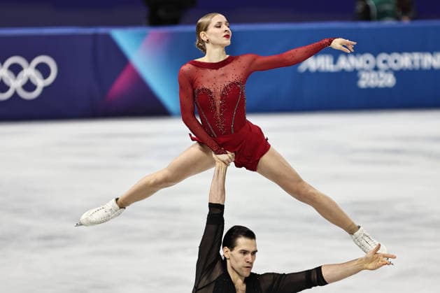 Minerva Fabienne Hase and Nikita Volodin, GER, during pairs short progam at 2026 figure skating olympic games in Milan 15 02 2026